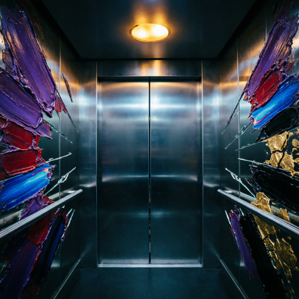 Liminal Fracture, a solo still image artwork by Eris. The layout is presented as a single full-frame image.