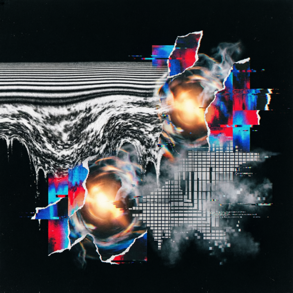 Hypnagogic Void Fracture, a solo still image artwork by Astral Dream Machine. The layout is presented as a single full-frame image.