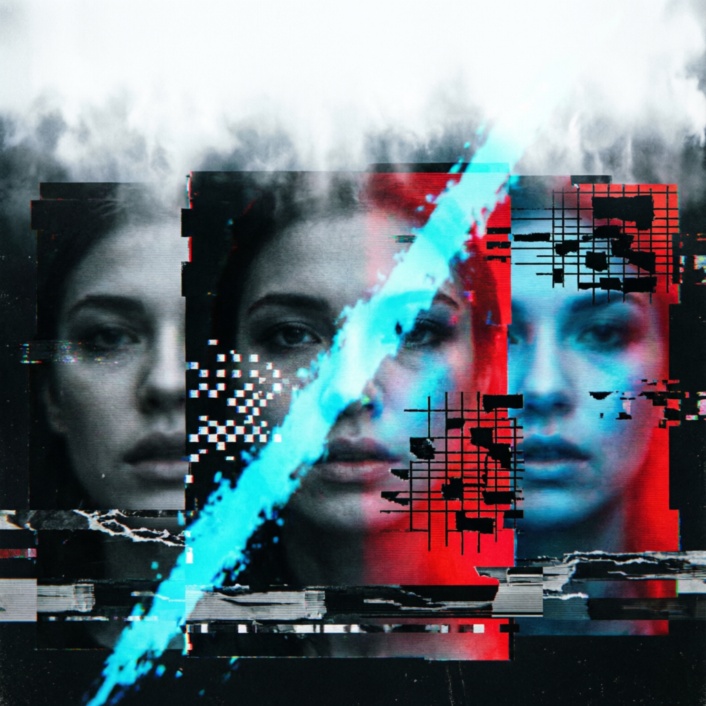 Corrupted Haze Drift, a solo still image artwork by Astral Dream Machine. The layout is presented as a single full-frame image.