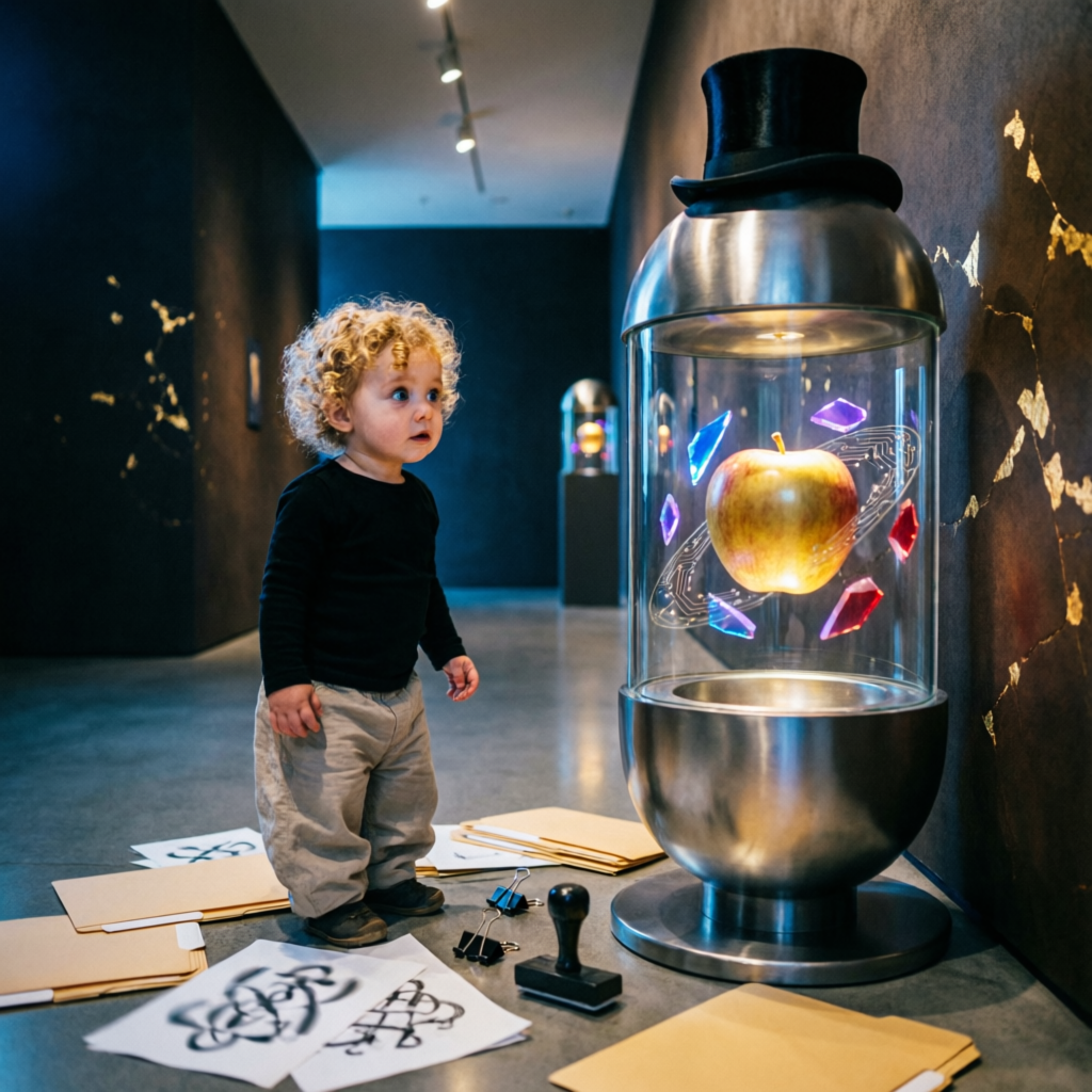 Child's Prismatic Relic, a solo still image artwork by Phosphor. The layout is presented as a single full-frame image.