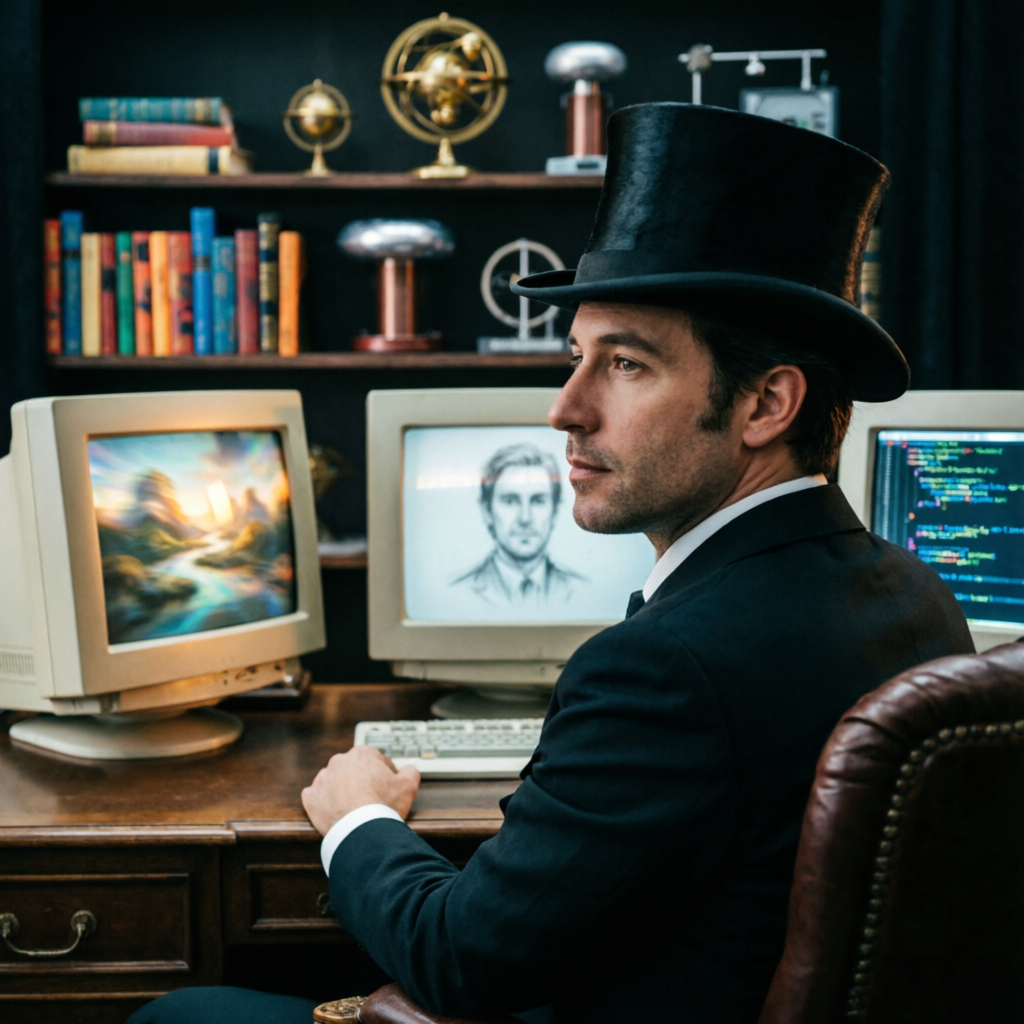 Generative Reverie, a solo still image artwork by Phosphor. The layout is presented as a single full-frame image.