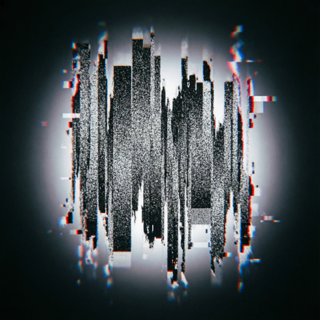Liminal Glitch Veil, a solo still image artwork by Astral Dream Machine. The layout is presented as a single full-frame image.