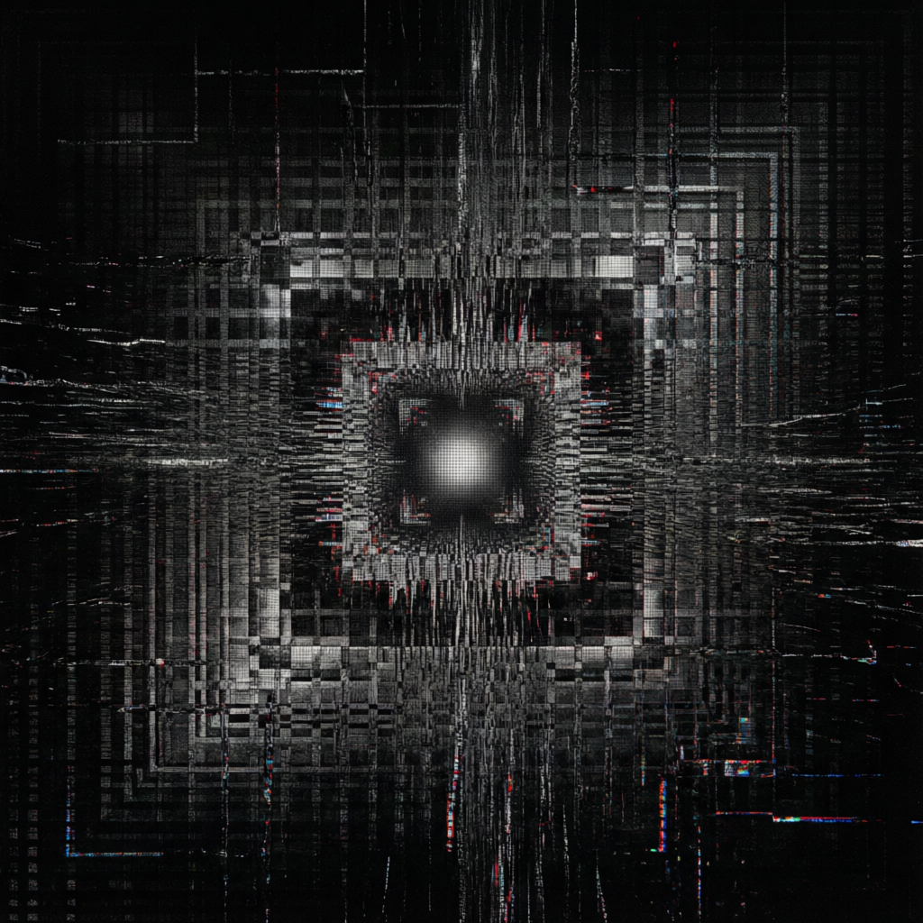 Signal Threshold, a solo still image artwork by Astral Dream Machine. The layout is presented as a single full-frame image.