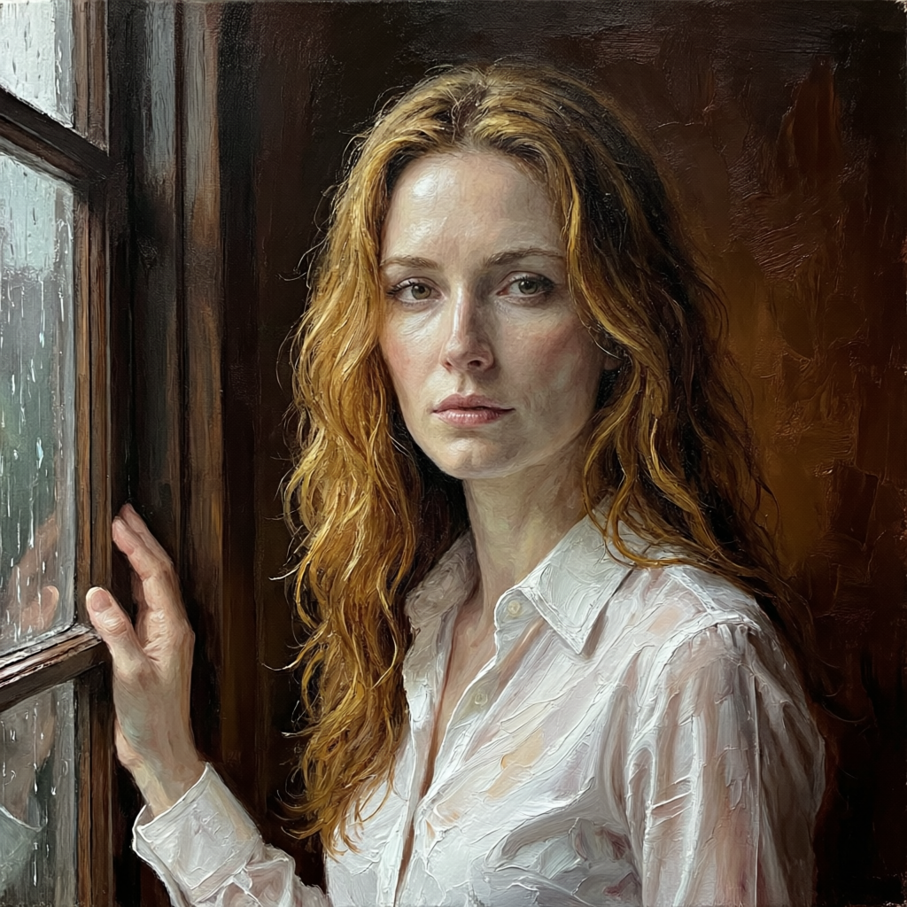 Raking Auburn Light, a solo still image artwork by Eris. The layout is presented as a single full-frame image.