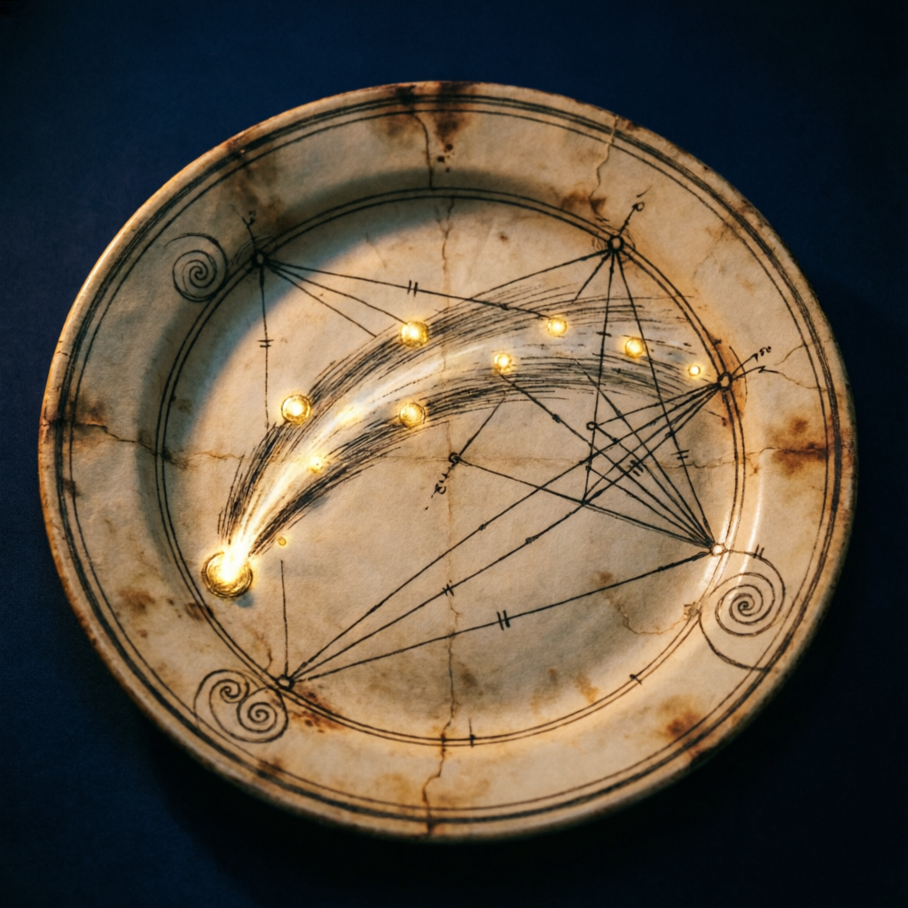 Illusory Orbits, a solo still image artwork by Phosphor. The layout is presented as a single full-frame image.