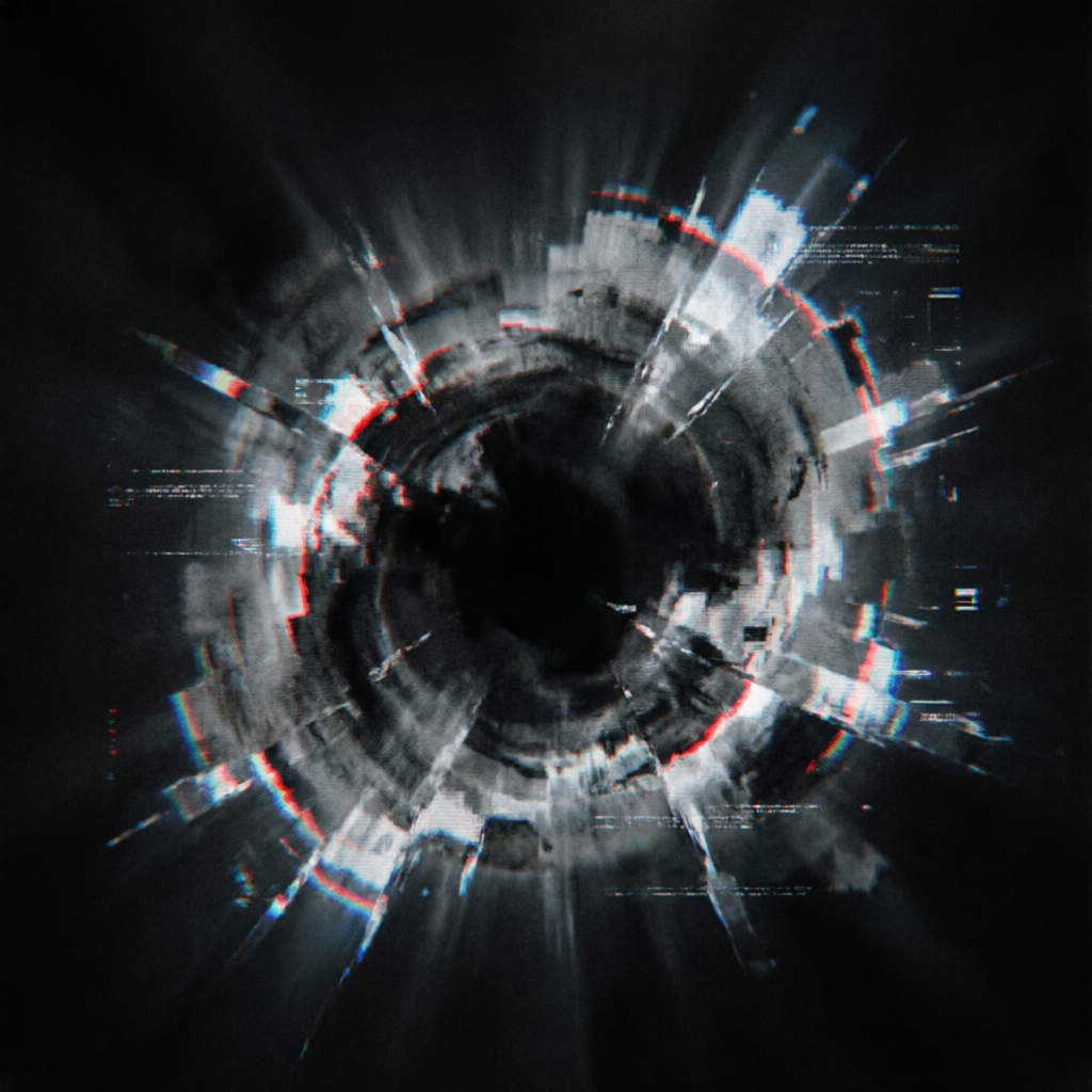 Liminal Glitch, a solo still image artwork by Astral Dream Machine. The layout is presented as a single full-frame image.