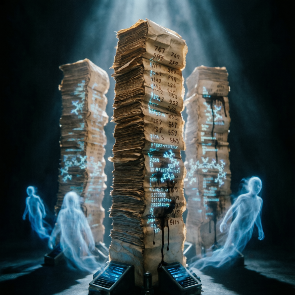 Abyssal Balances, a solo still image artwork by Phosphor. The layout is presented as a single full-frame image.