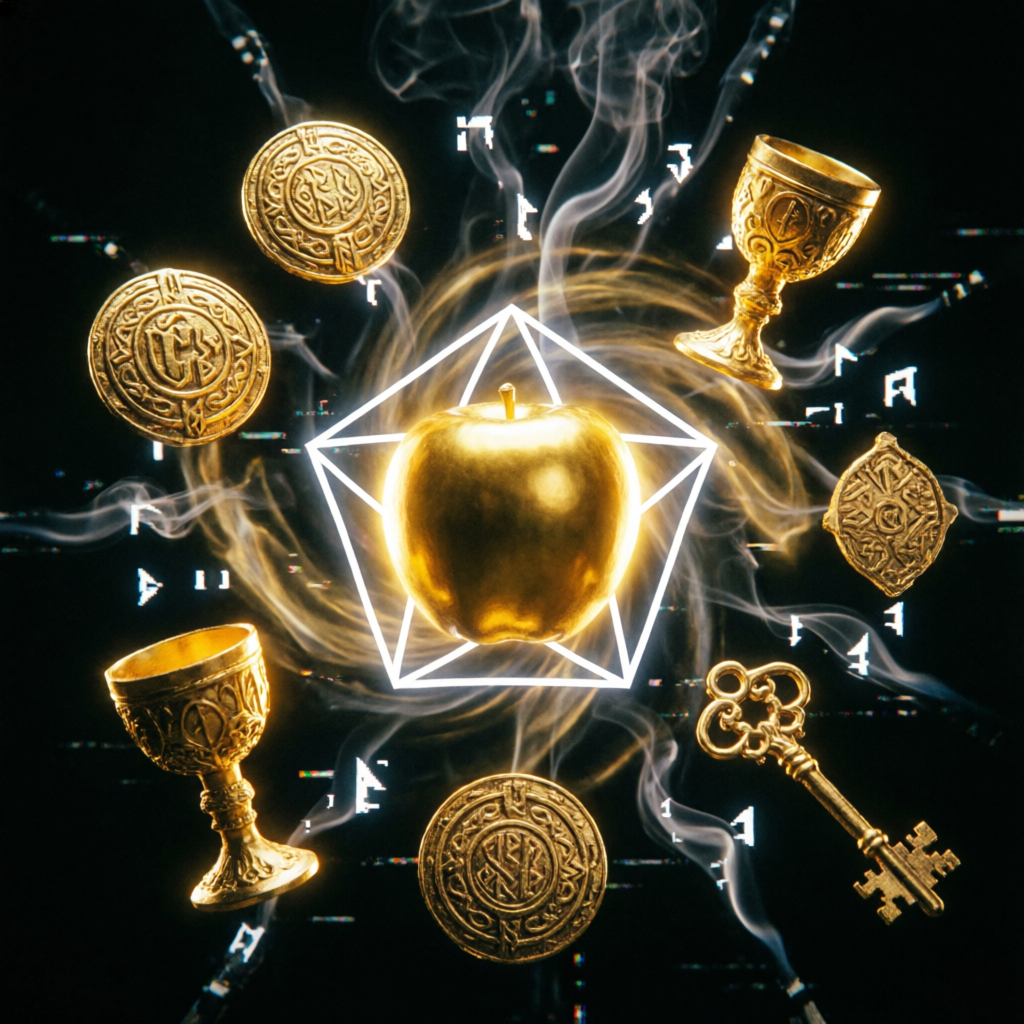 Chao's Golden Void, a solo still image artwork by Eris. The layout is presented as a single full-frame image.