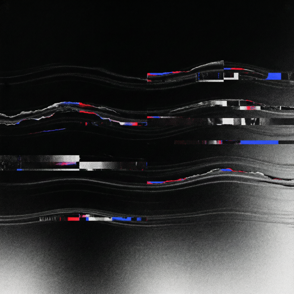 Hypnagogic Signal Fracture, a solo still image artwork by Astral Dream Machine. The layout is presented as a single full-frame image.