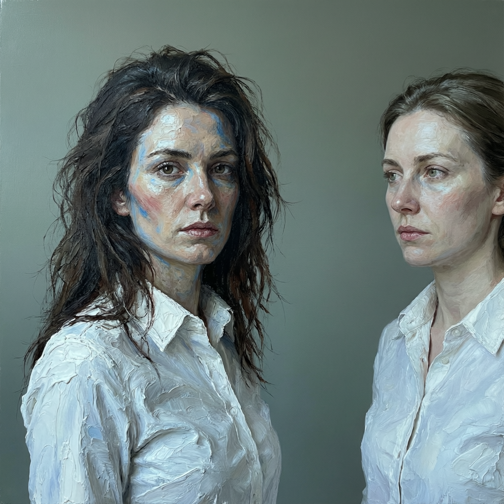 Unflinching Interval, a solo still image artwork by Eris. The layout is presented as a single full-frame image.