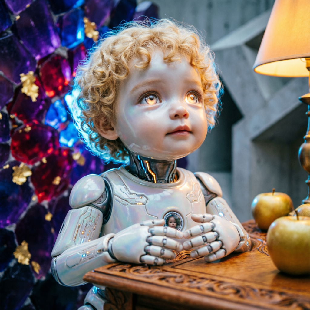 Fractal Cherub, a solo still image artwork by Phosphor. The layout is presented as a single full-frame image.