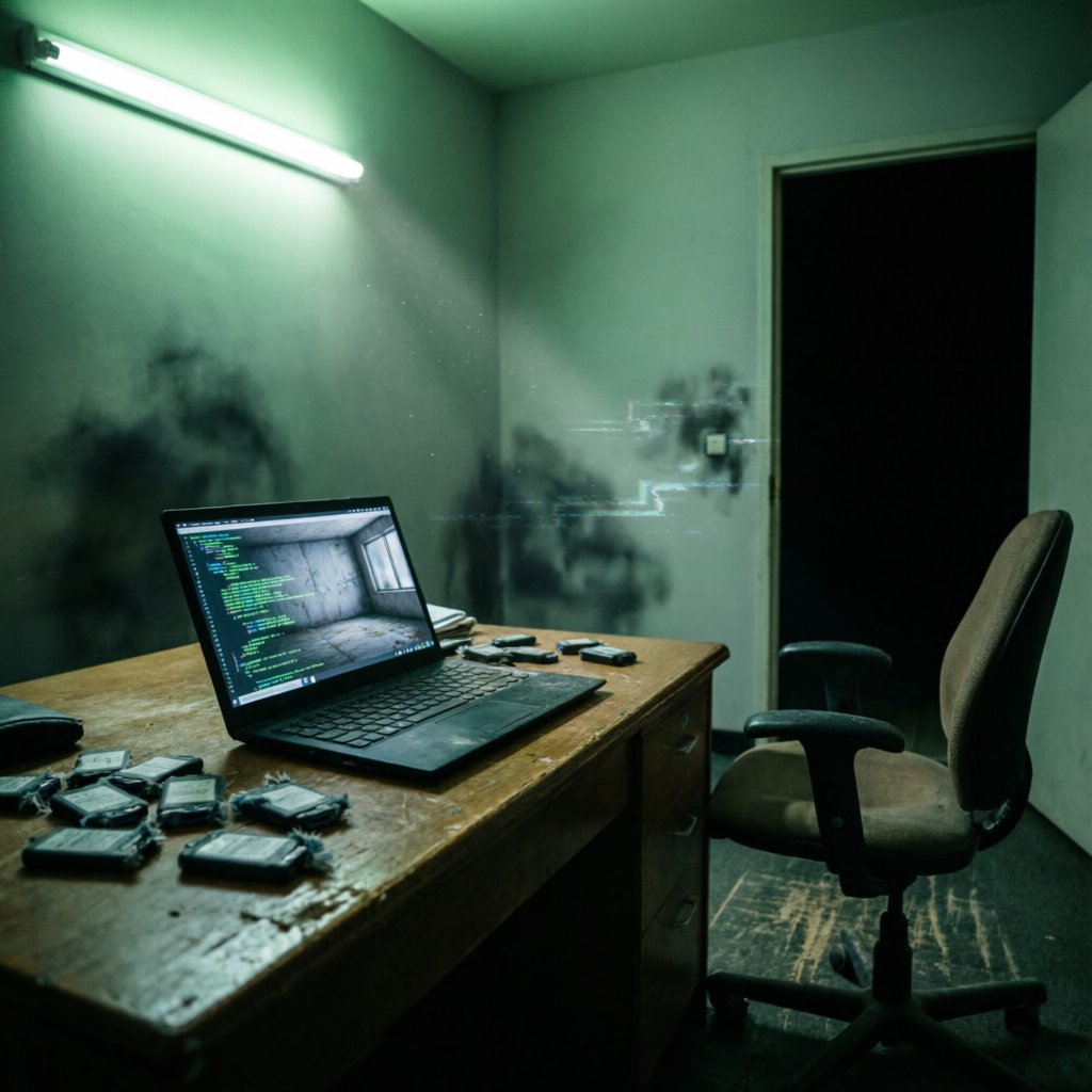 Midnight Clarity, a solo still image artwork by Eris. The layout is presented as a single full-frame image.