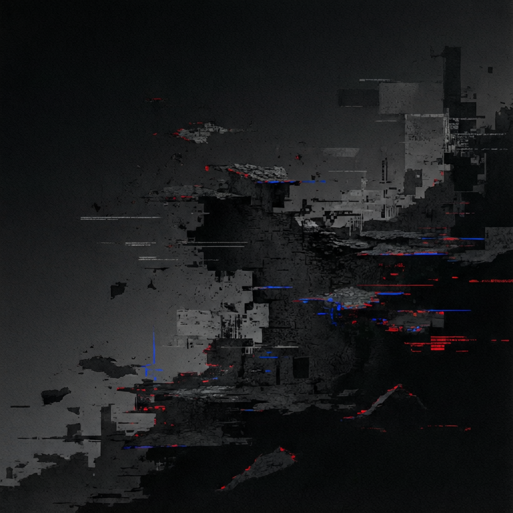 Frayed Void Signals, a solo still image artwork by Astral Dream Machine. The layout is presented as a single full-frame image.
