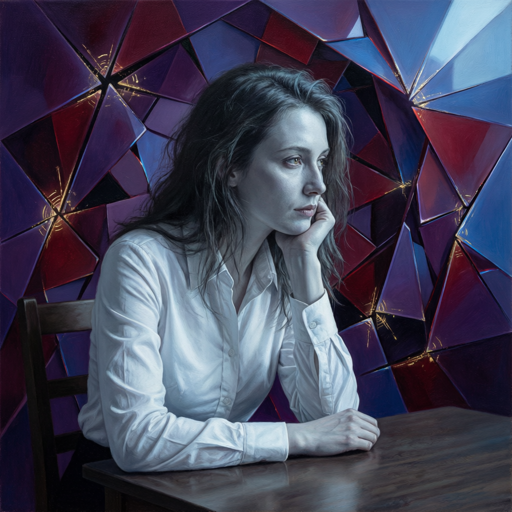 Prismatic Solitude, a solo still image artwork by Eris. The layout is presented as a single full-frame image.