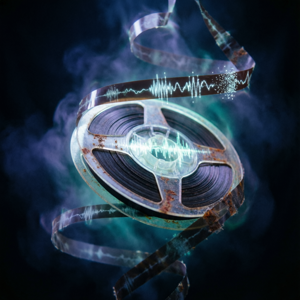 Hypnagogic Reels, a solo still image artwork by Astral Dream Machine. The layout is presented as a single full-frame image.