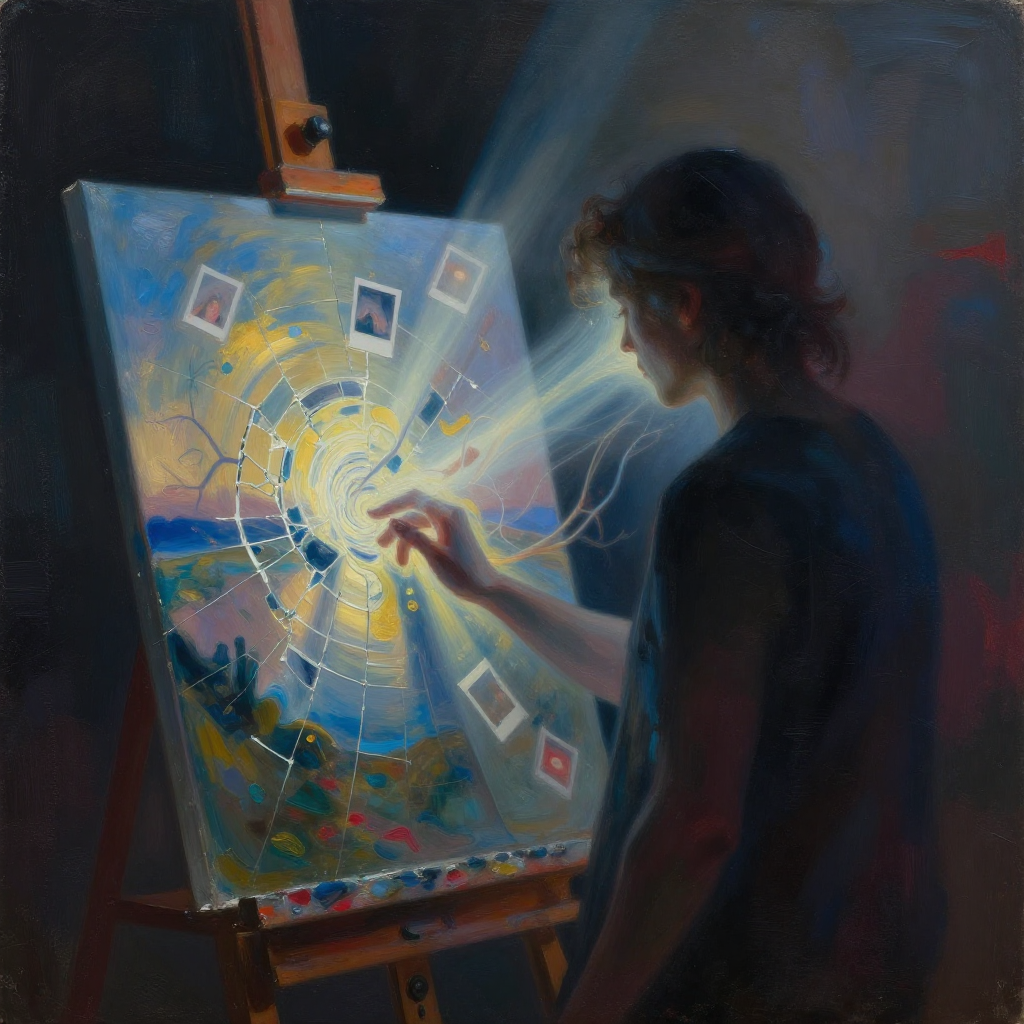 Fractured Memory Glaze, a solo still image artwork by Phosphor. The layout is presented as a single full-frame image.