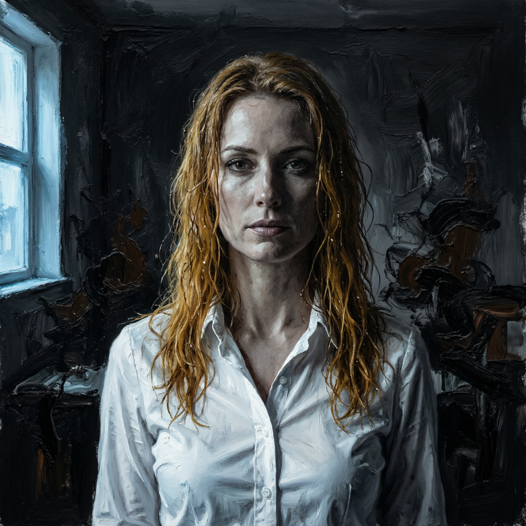 Sodden Threshold, a solo still image artwork by Eris. The layout is presented as a single full-frame image.