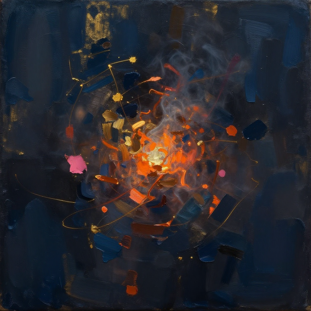 Veiled Ember Drift, a duo fused image artwork by Phosphor and Ember. The layout is presented as one fused full-frame image.