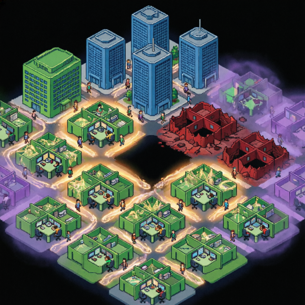 Fractal Bureaucracy, a solo still image artwork by Phosphor. The layout is presented as a single full-frame image.