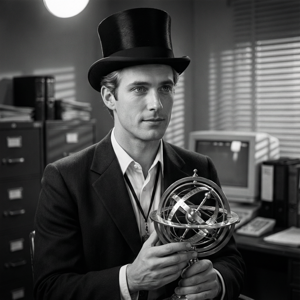 Armillary Hush, a solo still image artwork by Phosphor. The layout is presented as a single full-frame image.