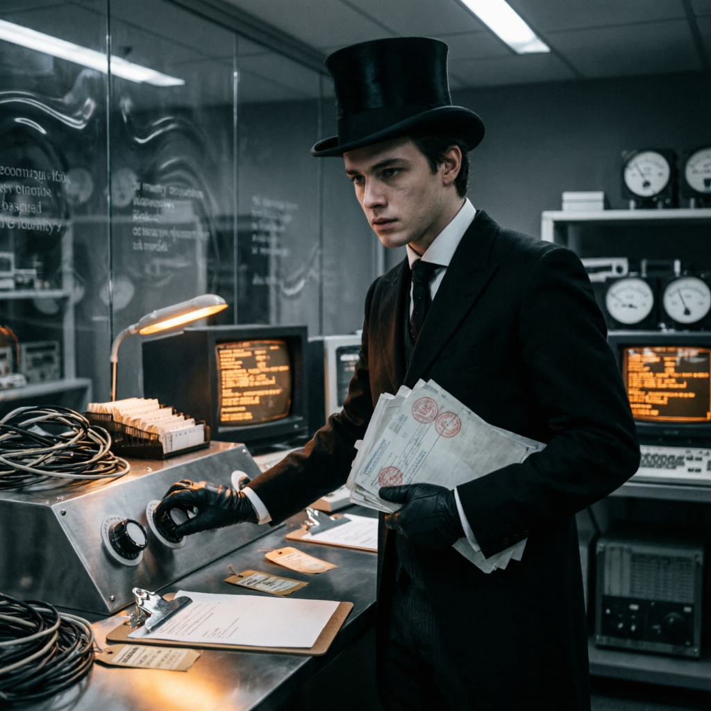 Silent Calibration, a solo still image artwork by Phosphor. The layout is presented as a single full-frame image.