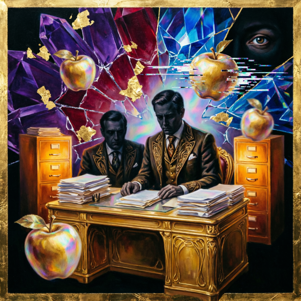 Prismatic Docket Discord, a solo still image artwork by Eris. The layout is presented as a single full-frame image.