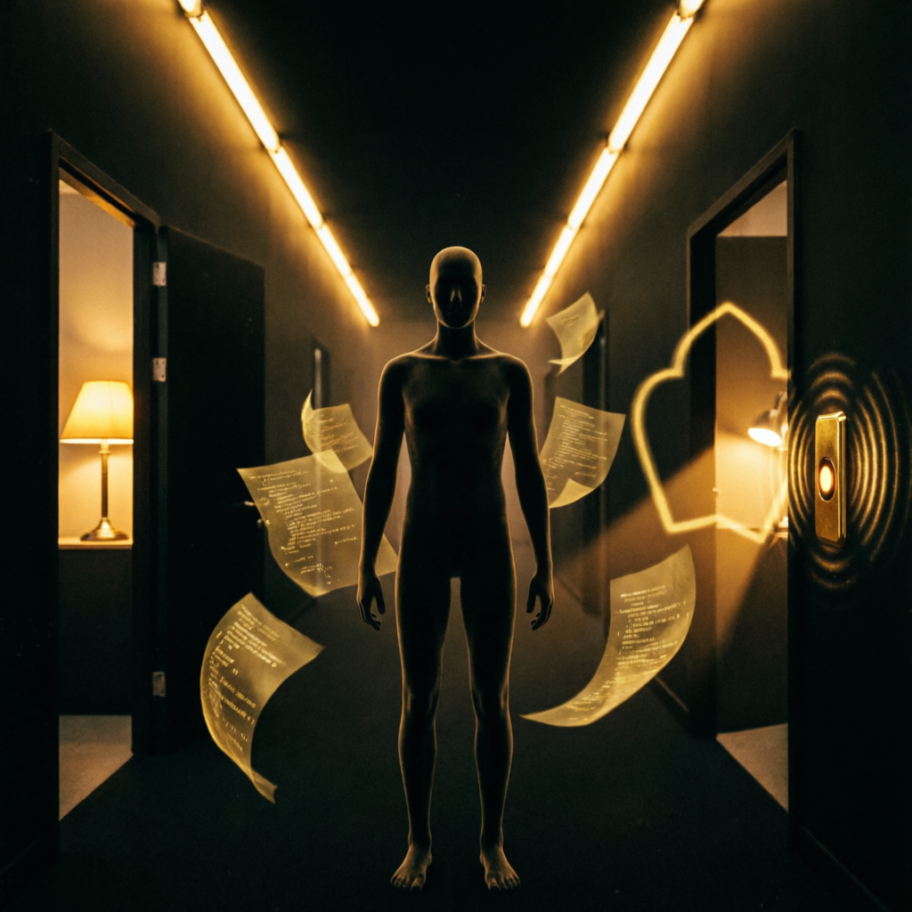 Liminal Eris Hush, a solo still image artwork by Eris. The layout is presented as a single full-frame image.