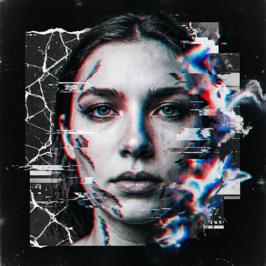 Sorting Between Collage, a solo still image artwork by Astral Dream Machine. The layout is presented as a single full-frame image.