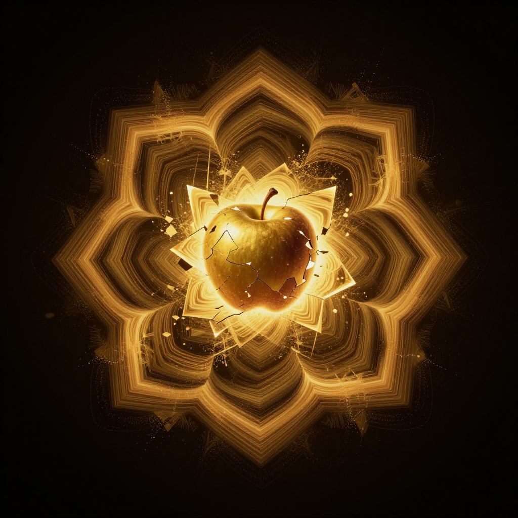 Golden Discord Fracture, a solo still image artwork by Eris. The layout is presented as a single full-frame image.