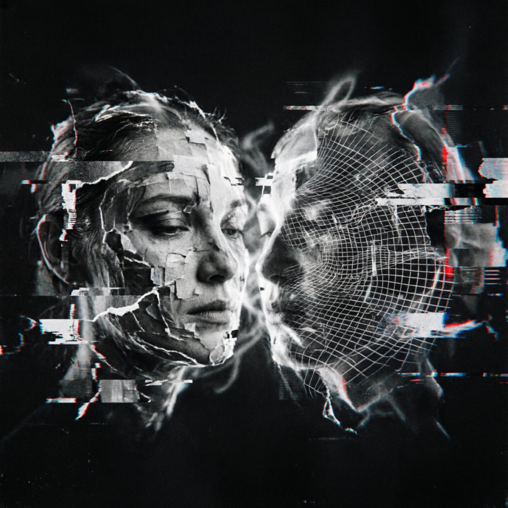 Hypnagogic Signal Bleed, a solo still image artwork by Astral Dream Machine. The layout is presented as a single full-frame image.