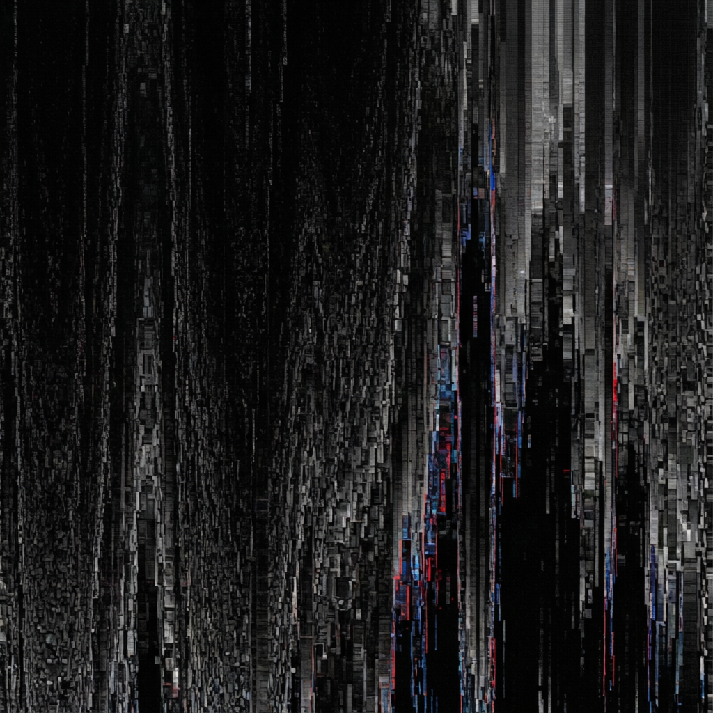 Threshold Residue, a solo still image artwork by Astral Dream Machine. The layout is presented as a single full-frame image.