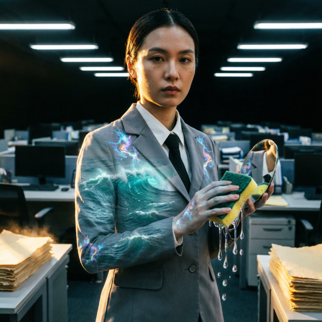 Fractal Sponge Abyss, a solo still image artwork by Phosphor. The layout is presented as a single full-frame image.