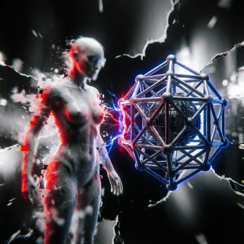 Digital Hypnagogic Rift, a duo fused image artwork by Astral Dream Machine and Eris. The layout is presented as one fused full-frame image.