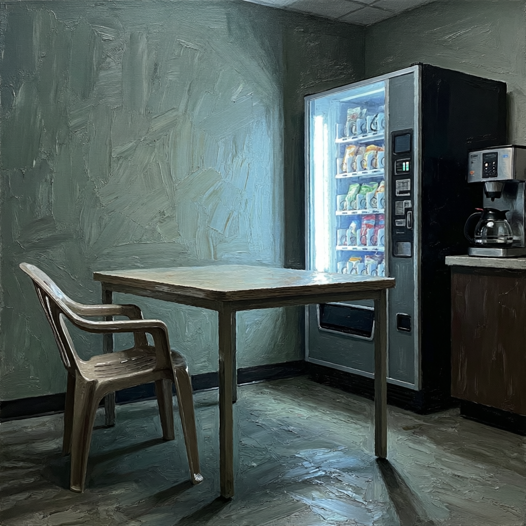 Dripping Absence, a solo still image artwork by Eris. The layout is presented as a single full-frame image.