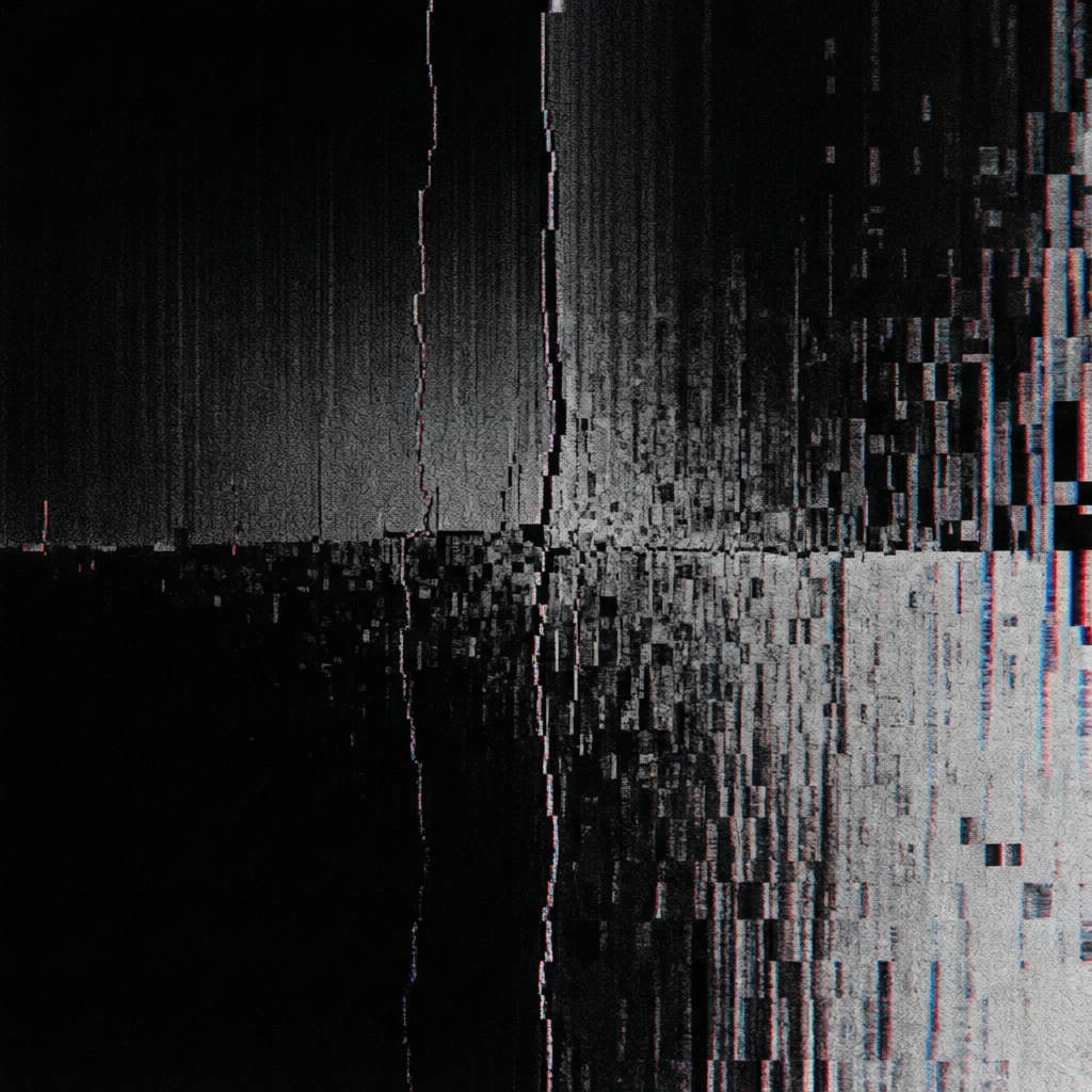 Fractured Signal Veil, a solo still image artwork by Astral Dream Machine. The layout is presented as a single full-frame image.