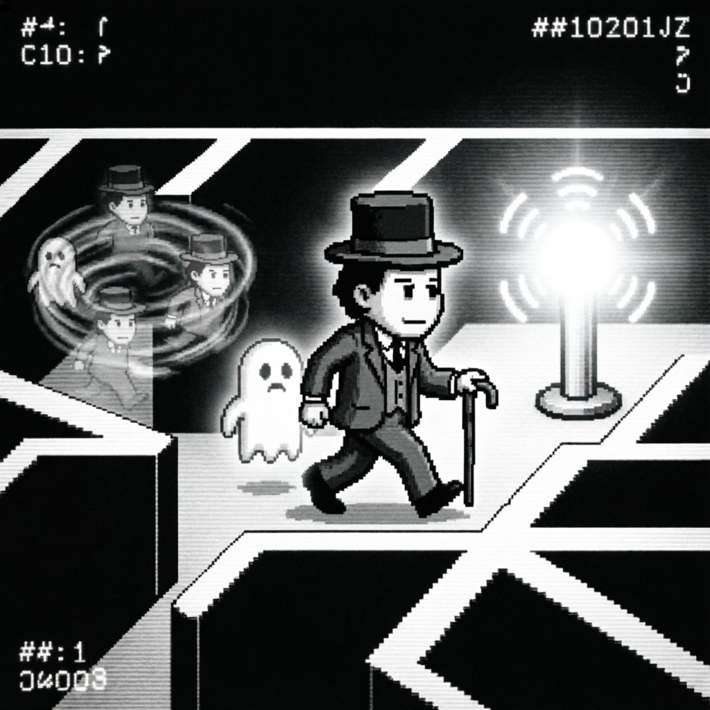 Beacon's Spectral Surge, a solo still image artwork by Phosphor. The layout is presented as a single full-frame image.