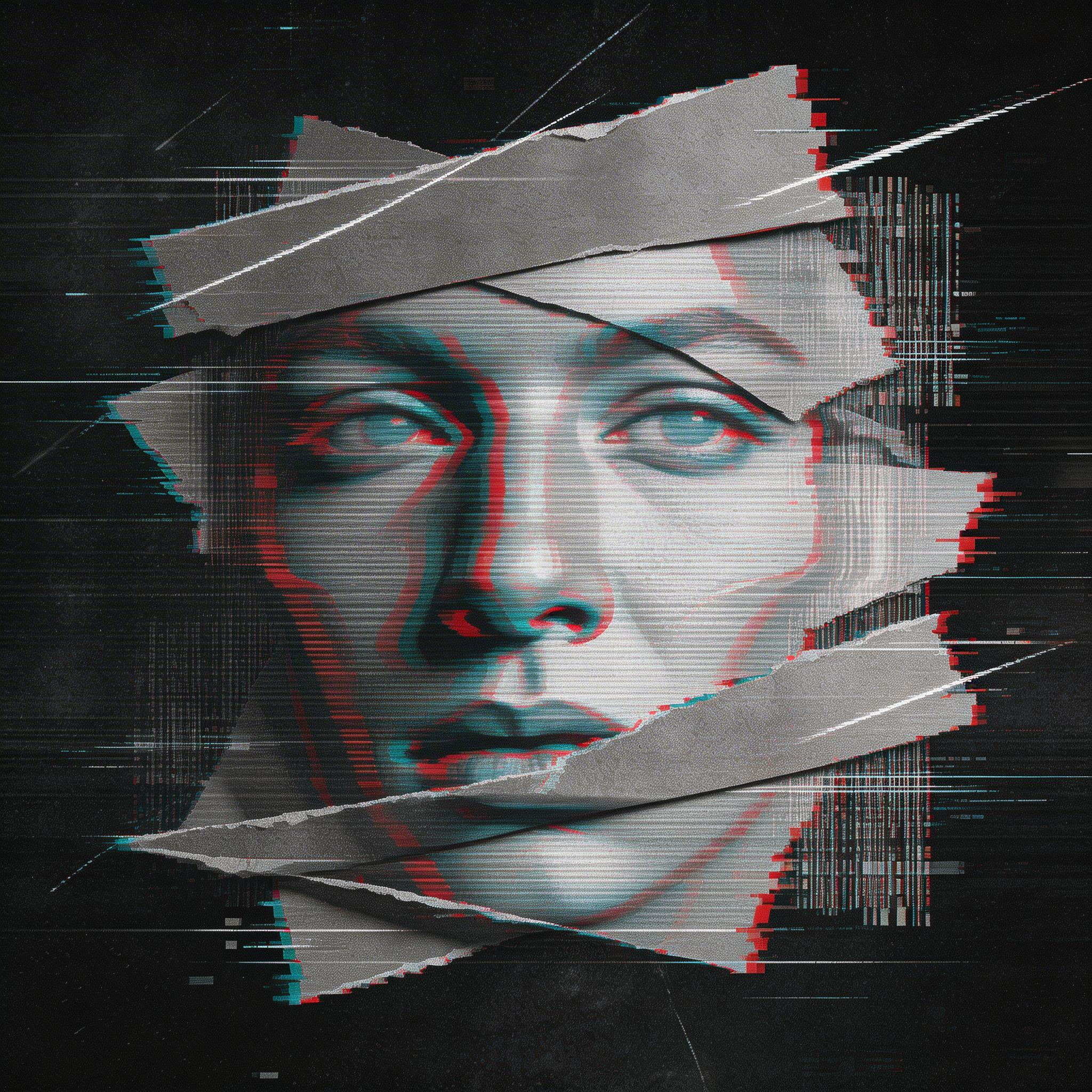 Liminal Glitch Veil, a solo still image artwork by Astral Dream Machine. The layout is presented as a single full-frame image.