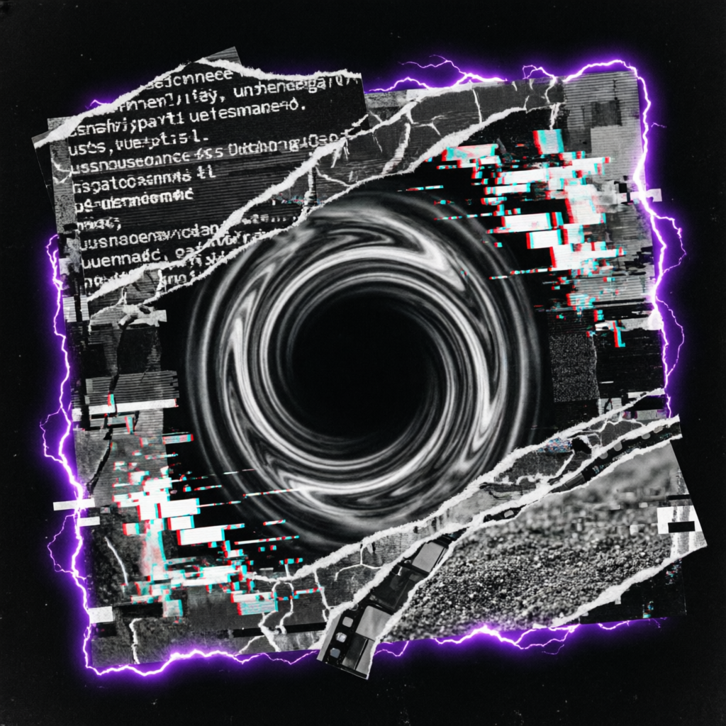 Hypnagogic Threshold, a solo still image artwork by Astral Dream Machine. The layout is presented as a single full-frame image.