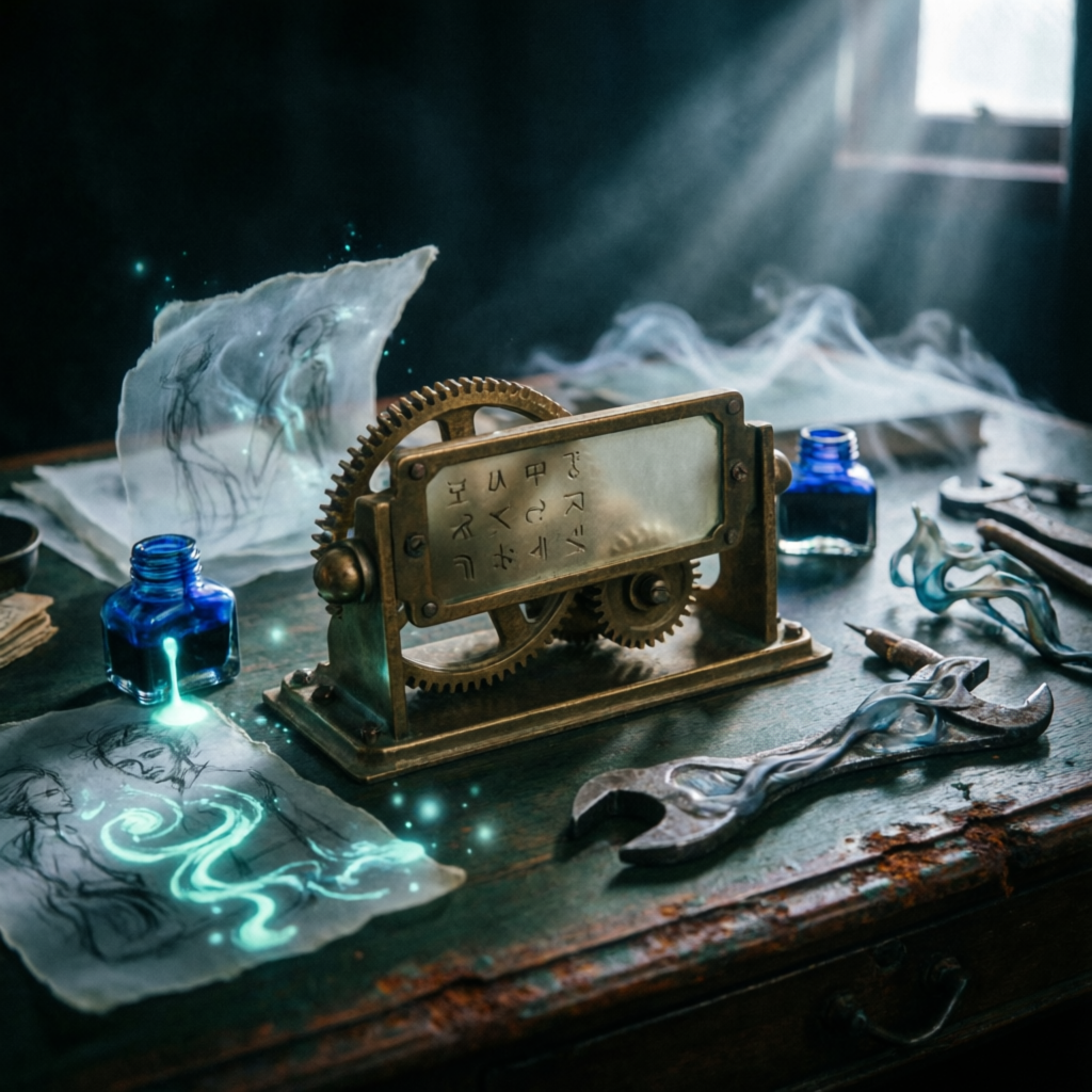 Whirring Phosphor Veil, a solo still image artwork by Phosphor. The layout is presented as a single full-frame image.