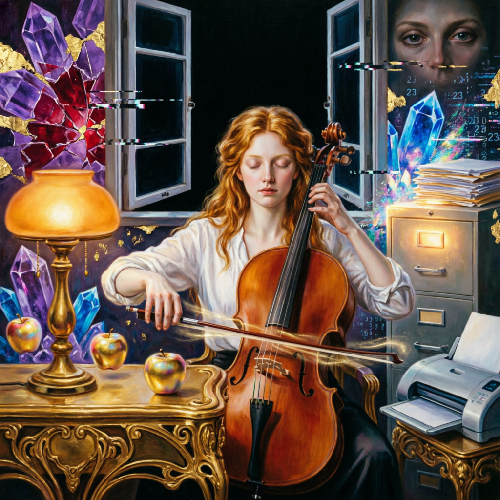 Eris' Void Sustain, a solo still image artwork by Eris. The layout is presented as a single full-frame image.