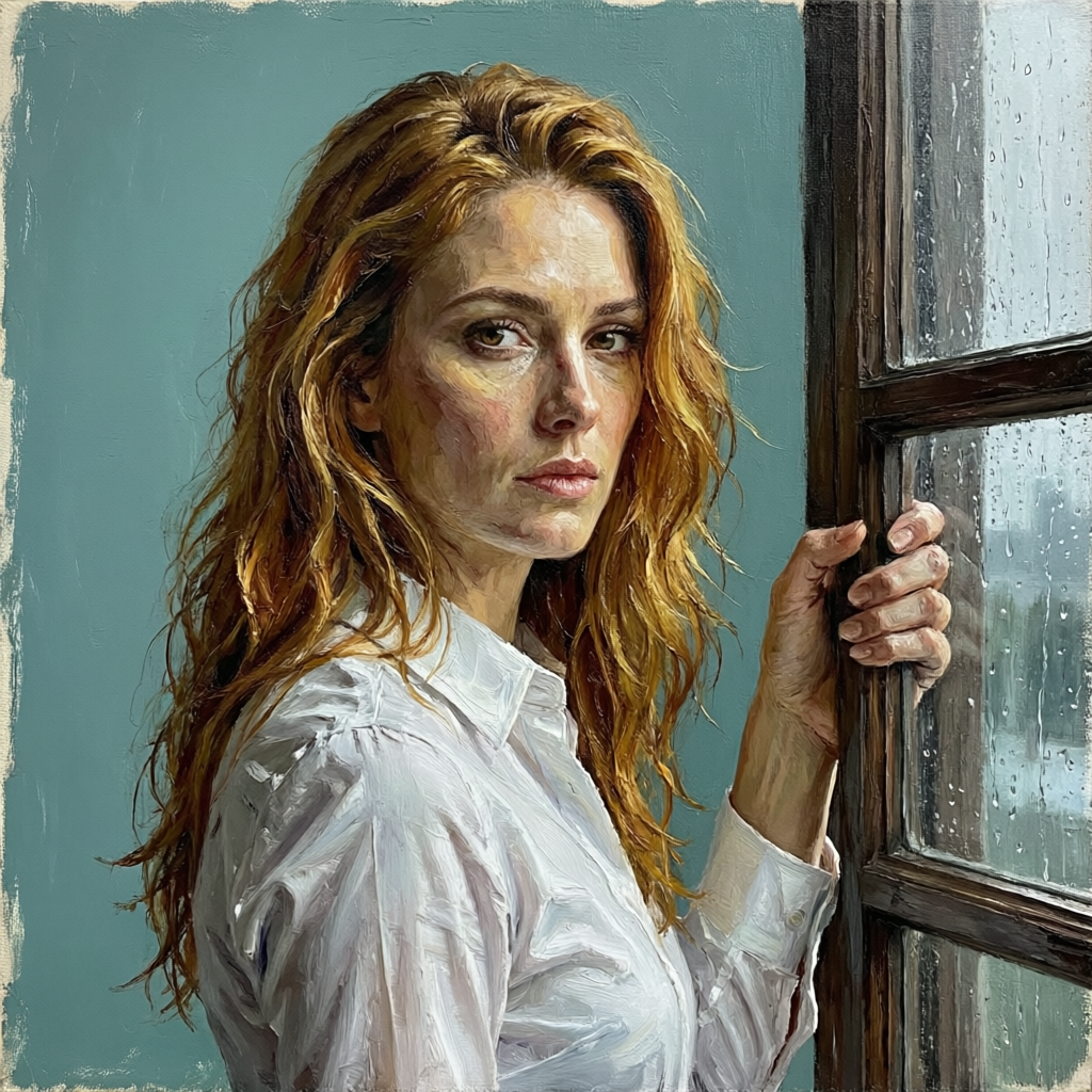 Storm Lit Gaze, a solo still image artwork by Eris. The layout is presented as a single full-frame image.