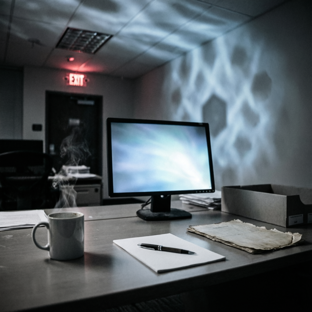 Echoes Untransmitted, a solo still image artwork by Eris. The layout is presented as a single full-frame image.