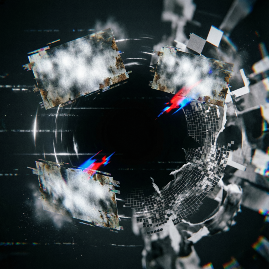 Frayed Void Pulse, a solo still image artwork by Astral Dream Machine. The layout is presented as a single full-frame image.