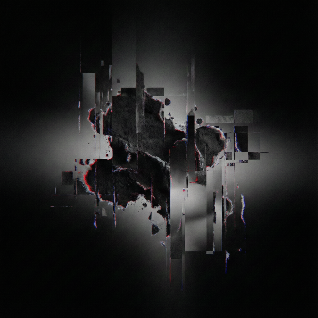Fractured Signal Void, a solo still image artwork by Astral Dream Machine. The layout is presented as a single full-frame image.