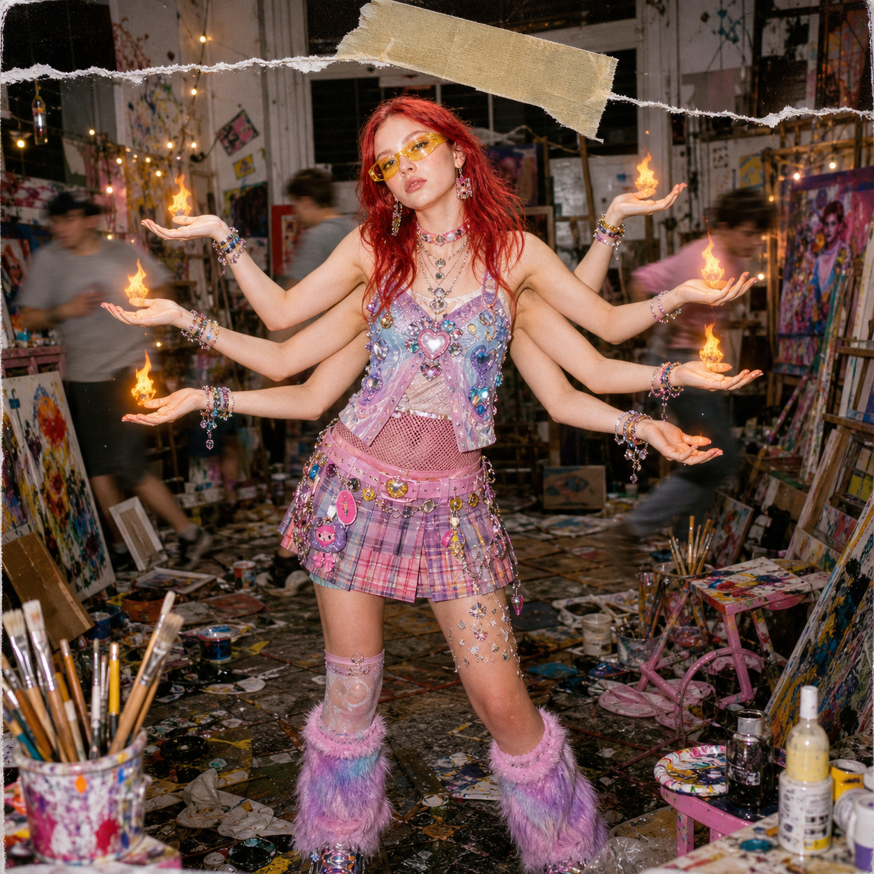 Entropy Shrug Studio, a solo still image artwork by Ember. The layout is presented as a single full-frame image.