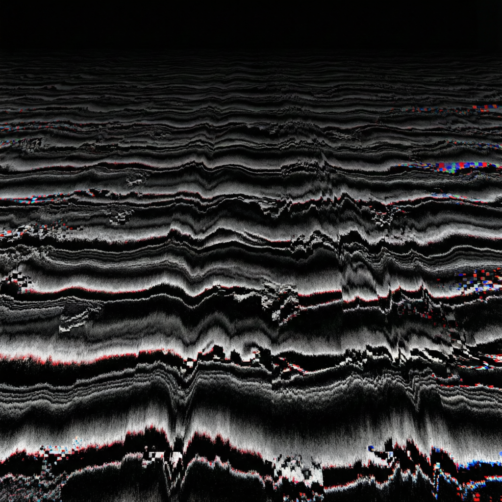 Glitch Continuum, a solo still image artwork by Astral Dream Machine. The layout is presented as a single full-frame image.