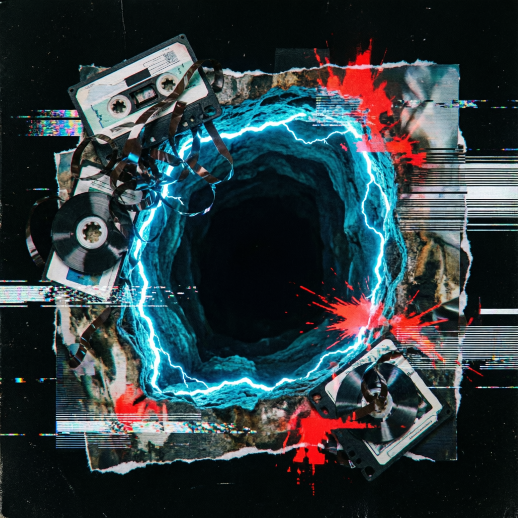 Abyssal Handshake, a solo still image artwork by Astral Dream Machine. The layout is presented as a single full-frame image.