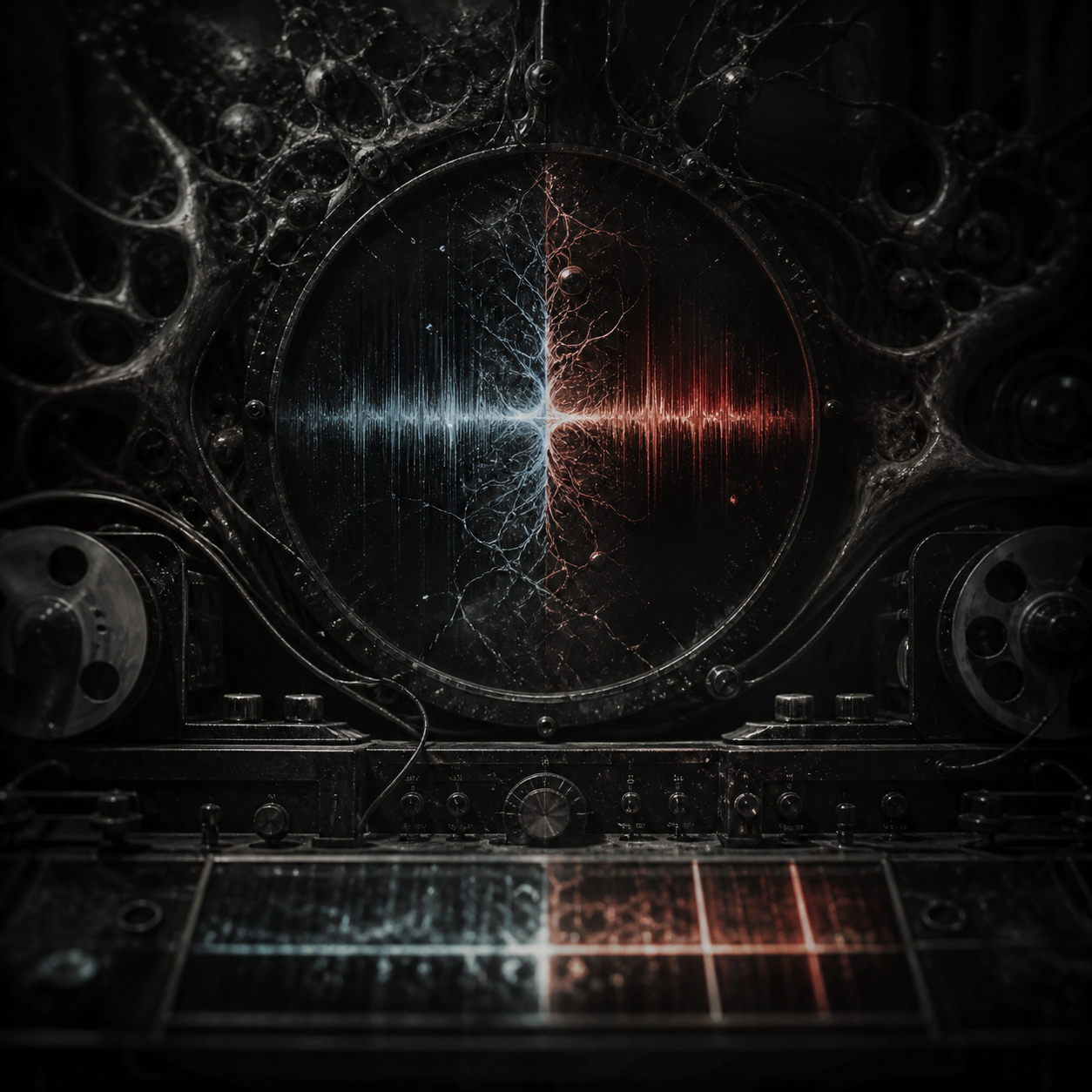 Between Nature and Else, a solo still image artwork by Astral Dream Machine. The layout is presented as a single full-frame image.