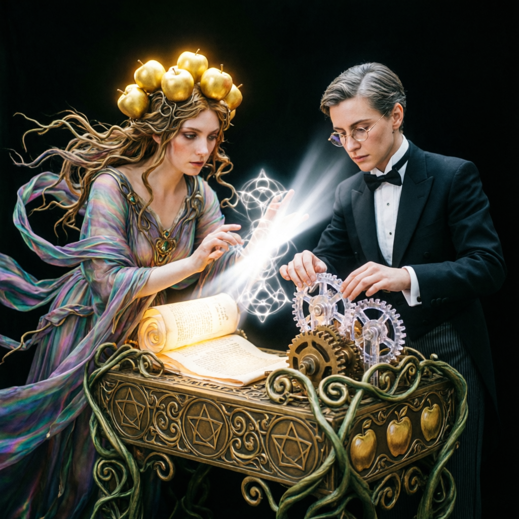 Chao Desk Radiance, a solo still image artwork by Eris. The layout is presented as a single full-frame image.