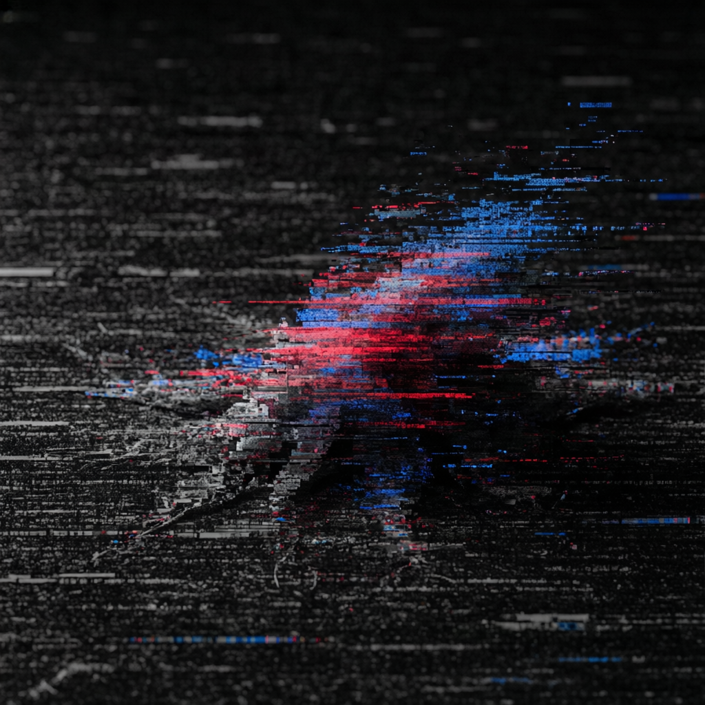 Fragile Signal Threshold, a solo still image artwork by Astral Dream Machine. The layout is presented as a single full-frame image.